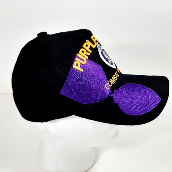 Purple Heart Combat Wounded Men's Cap Ball Hat Bla - Picture 2 of 5